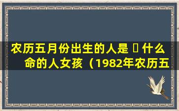 农历五月份出生的人是 ☘ 什么命的人女孩（1982年农历五 🦈 月份出生的是什么星座）